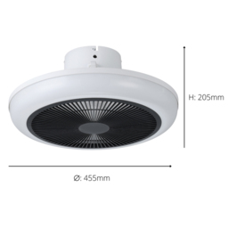 EGLO Sayulita White and Black Ceiling Fan with Integrated LED - Size: 20.5 x 45.5 x 20.5cm - Wilko - thumbnail 5