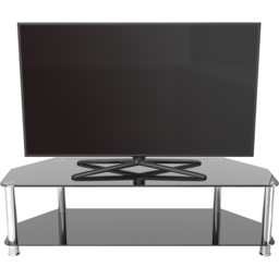 AVF Classic 2 Shelf Black and Chrome Glass Corner TV Unit - AVF Group Ltd - Wilko - thumbnail 7