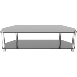 AVF Classic 2 Shelf Black and Chrome Glass Corner TV Unit - AVF Group Ltd - Wilko - thumbnail 4