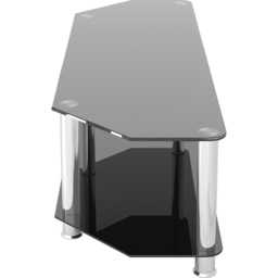 AVF Classic 2 Shelf Black and Chrome Glass Corner TV Unit - AVF Group Ltd - Wilko - thumbnail 5