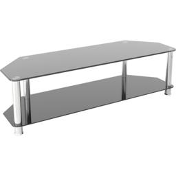 AVF Classic 2 Shelf Black and Chrome Glass Corner TV Unit - AVF Group Ltd - Wilko - thumbnail 3