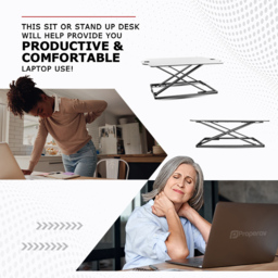 ProperAV Slim Profile Stand Up Workstation Desk White - Size: 8 x 61 x 87cm - Wilko - thumbnail 7