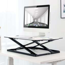 ProperAV Slim Profile Stand Up Workstation Desk White - Size: 8 x 61 x 87cm - Wilko - thumbnail 1