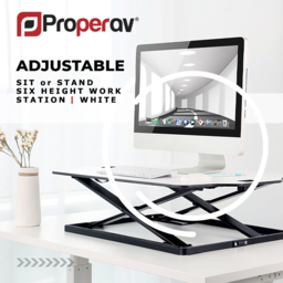 ProperAV Slim Profile Stand Up Workstation Desk White - Size: 8 x 61 x 87cm - Wilko - thumbnail 6