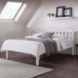Julian Bowen Luna Double Surf White Bed - Wilko