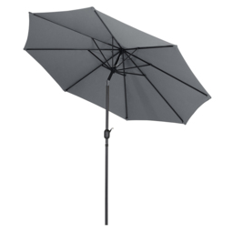 Living and Home Dark Grey Round Crank Tilt Parasol with Rattan Effect Base 3m - Wilko - thumbnail 4