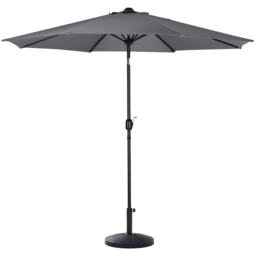 Living and Home Dark Grey Round Crank Tilt Parasol with Rattan Effect Base 3m - Wilko - thumbnail 5