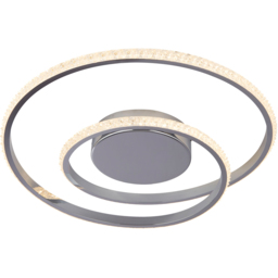 Lighting Collection Furness Chrome LED Ceiling Flush Light - Size: 48 x 7 x 48cm - Chrome and White - Wilko - thumbnail 4