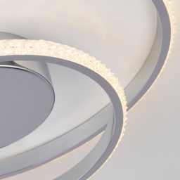 Lighting Collection Furness Chrome LED Ceiling Flush Light - Size: 48 x 7 x 48cm - Chrome and White - Wilko - thumbnail 5