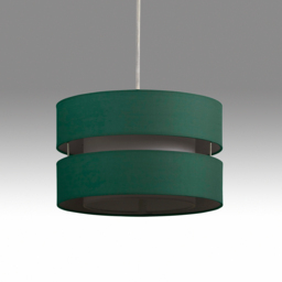 Kliving 2 Tier Forest Green Fabric Shade Pendant Light - Size: 19 x 29.5 x 29.5cm - Wilko - thumbnail 3