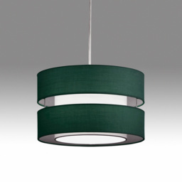 Kliving 2 Tier Forest Green Fabric Shade Pendant Light - Size: 19 x 29.5 x 29.5cm - Wilko - thumbnail 4