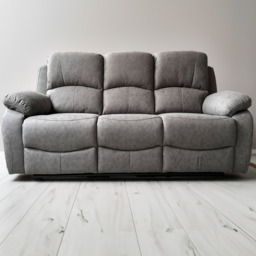 Milano 3 Seater Grey Fabric Recliner Sofa - Charcoal - Wilko