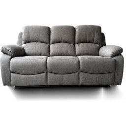 Milano 3 Seater Grey Fabric Recliner Sofa - Charcoal - Wilko - thumbnail 4
