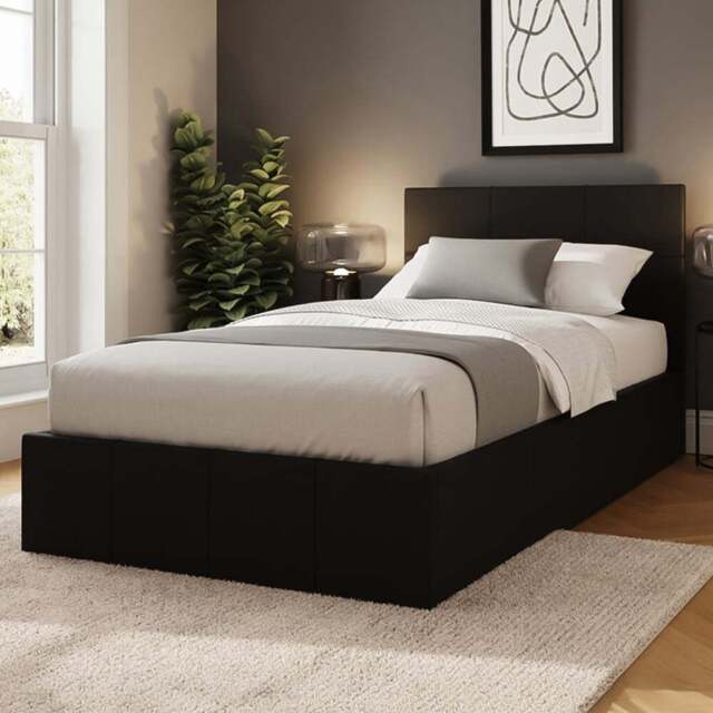 GFW Single Black Side Lift Ottoman Bed - Wilko - image 1