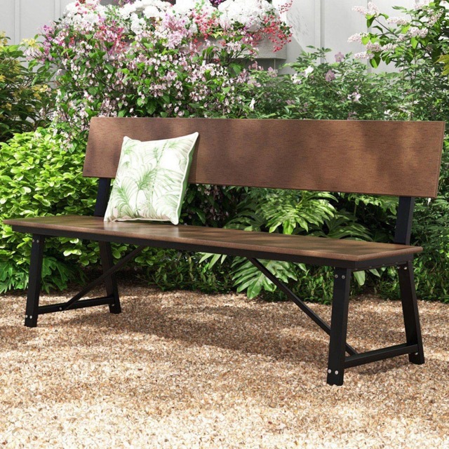 Costway 4 Seater Brown Garden Bench - Wilko - image 1