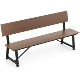 Costway 4 Seater Brown Garden Bench - Wilko - thumbnail 3