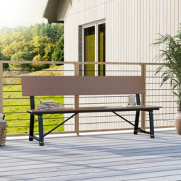 Costway 4 Seater Brown Garden Bench - Wilko - thumbnail 4