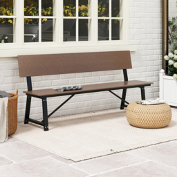 Costway 4 Seater Brown Garden Bench - Wilko - thumbnail 5
