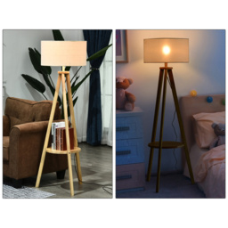 Portland Free Standing Floor Lamp - Size: 50 x 50 x 154cm - Wood - Wilko - thumbnail 5