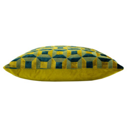 Paoletti Empire Teal and Gold Velvet Jacquard Cushion - Size: 45 x 45 cm - Multi - Wilko - thumbnail 5