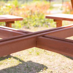 Outsunny 8 Seater Bench Table Set - Size: 70 x 178 x 178cm - Brown - Wilko - thumbnail 7