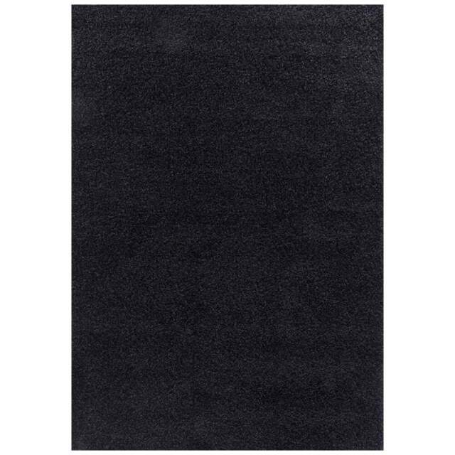Desire Rugs Oxford Black Plain Shaggy Rug 80 x 150cm - Wilko - image 1