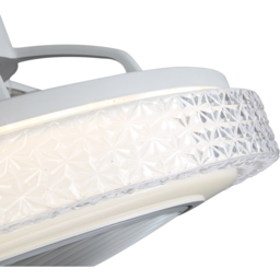 Living and Home White Round Acrylic LED Ceiling Fan Light 20 inch - Size: 18 x 49 x 49cm - Wilko - thumbnail 4