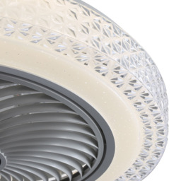Living and Home White Round Acrylic LED Ceiling Fan Light 20 inch - Size: 18 x 49 x 49cm - Wilko - thumbnail 6