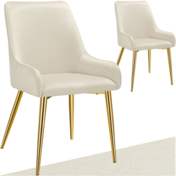 tectake Avane Set of 2 Beige Dining Chair - Cream - Wilko - thumbnail 3