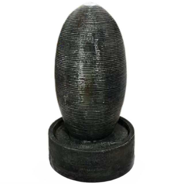 Tranquillity Ripple Oval Solar LED Water Feature - Size: 70 x 38 x 38cm - Grey - Wilko - image 1