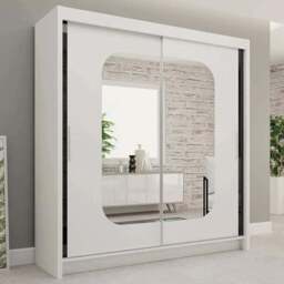 Sliding Wardrobes 4U Marika 2 Door White Mirrored Wardrobe 203cm - Wilko - thumbnail 1
