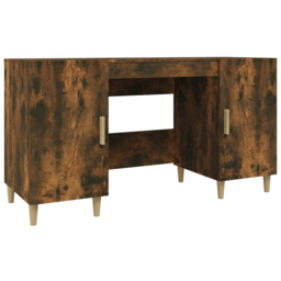 vidaXL 2 Door Computer Desk Smoked Oak - Size: 75 x 140 x 50cm - Brown - Wilko - thumbnail 3