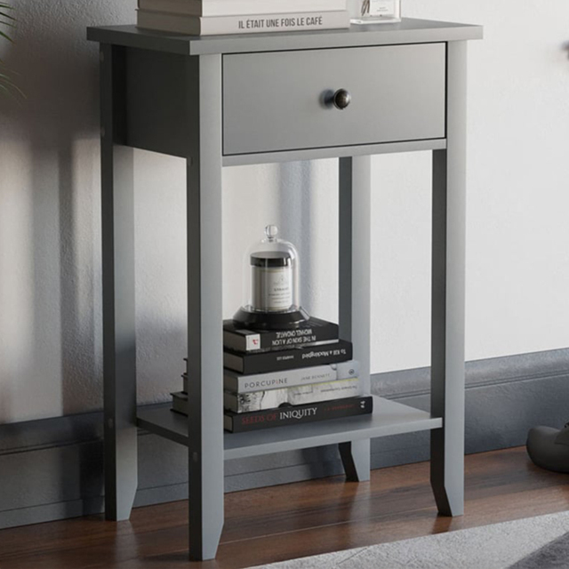 VIDA DESIGNS Windsor Single Drawer Grey Console Table - Size: 30 x 50 x 74cm - Wilko - image 1