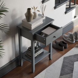 VIDA DESIGNS Windsor Single Drawer Grey Console Table - Size: 30 x 50 x 74cm - Wilko - thumbnail 7