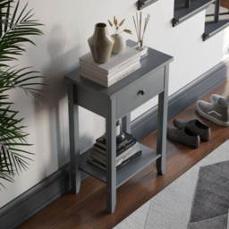 VIDA DESIGNS Windsor Single Drawer Grey Console Table - Size: 30 x 50 x 74cm - Wilko - thumbnail 4