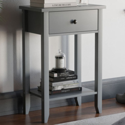 VIDA DESIGNS Windsor Single Drawer Grey Console Table - Size: 30 x 50 x 74cm - Wilko