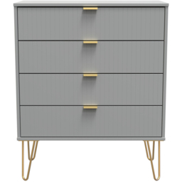 Crowndale 4 Drawer Dusk Grey Wide Chest of Drawers Ready Assembled - Wilko - thumbnail 4