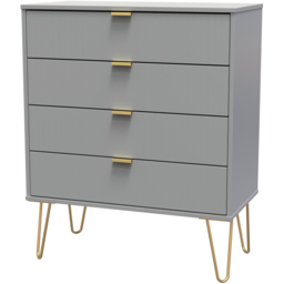 Crowndale 4 Drawer Dusk Grey Wide Chest of Drawers Ready Assembled - Wilko - thumbnail 3