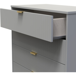 Crowndale 4 Drawer Dusk Grey Wide Chest of Drawers Ready Assembled - Wilko - thumbnail 7