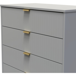 Crowndale 4 Drawer Dusk Grey Wide Chest of Drawers Ready Assembled - Wilko - thumbnail 6