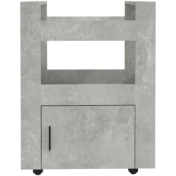 vidaXL Single Door 2 Shelf Concrete Grey Kitchen Trolley - Size: 80 x 60 x 45cm - Wilko - thumbnail 6