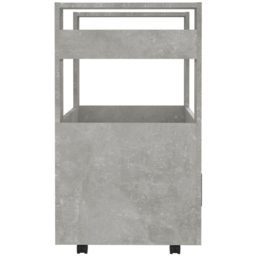 vidaXL Single Door 2 Shelf Concrete Grey Kitchen Trolley - Size: 80 x 60 x 45cm - Wilko - thumbnail 4