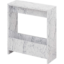 Decortie Simpi Single Shelf White Marble Effect Modern Side End Table - Size: 60 x 55 x 20cm - Wilko - thumbnail 3