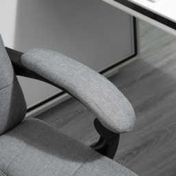 Portland Light Grey Linen Swivel Ergonomic Office Chair - Size: 66 x 76 x 124cm - Wilko - thumbnail 4