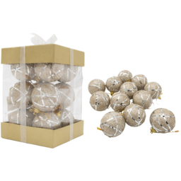 Shatchi Silver Glittered Soft Foam Shatterproof Bauble 12 Pack - Size: 12 x 15 x 10cm - Wilko - thumbnail 3