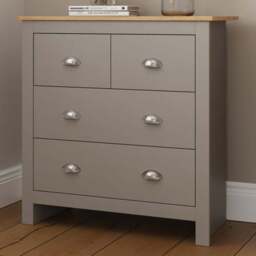 GFW Lancaster 4 Drawer Grey Chest of Drawers - Wilko - thumbnail 1