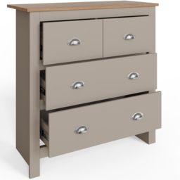 GFW Lancaster 4 Drawer Grey Chest of Drawers - Wilko - thumbnail 4