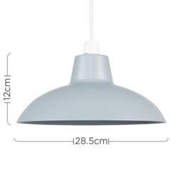 ValueLights Civic Metro Style Silver Metal Retro Pendant Light Shade - Size: 12 x 28.8 x 28.8cm - Wilko - thumbnail 7