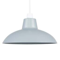 ValueLights Civic Metro Style Silver Metal Retro Pendant Light Shade - Size: 12 x 28.8 x 28.8cm - Wilko - thumbnail 1