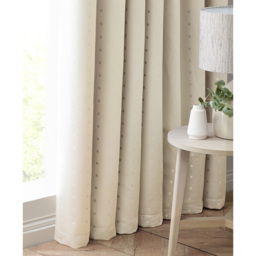 Alan Symonds Madison Cream Ring Top Curtain 229 x 183cm - Size: W 229 x D 183cm - Wilko - thumbnail 4